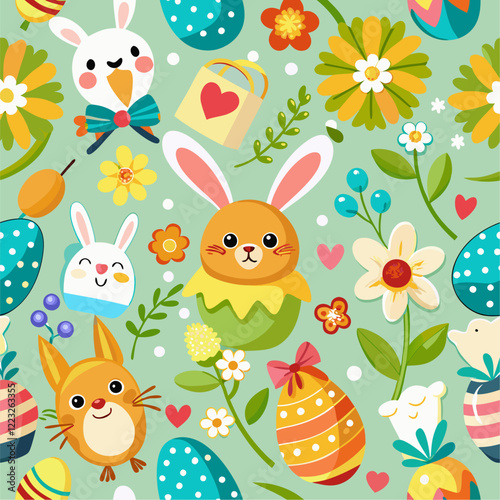 Happy easter day with hand drawn design
