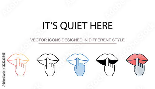 It�s Quiet Here icon design with white background stock illustration