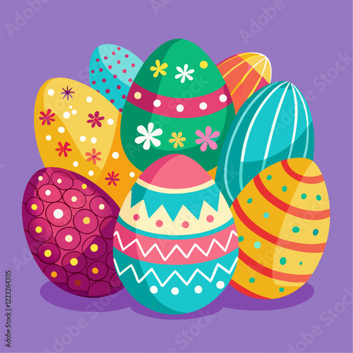 Happy easter day with hand drawn design