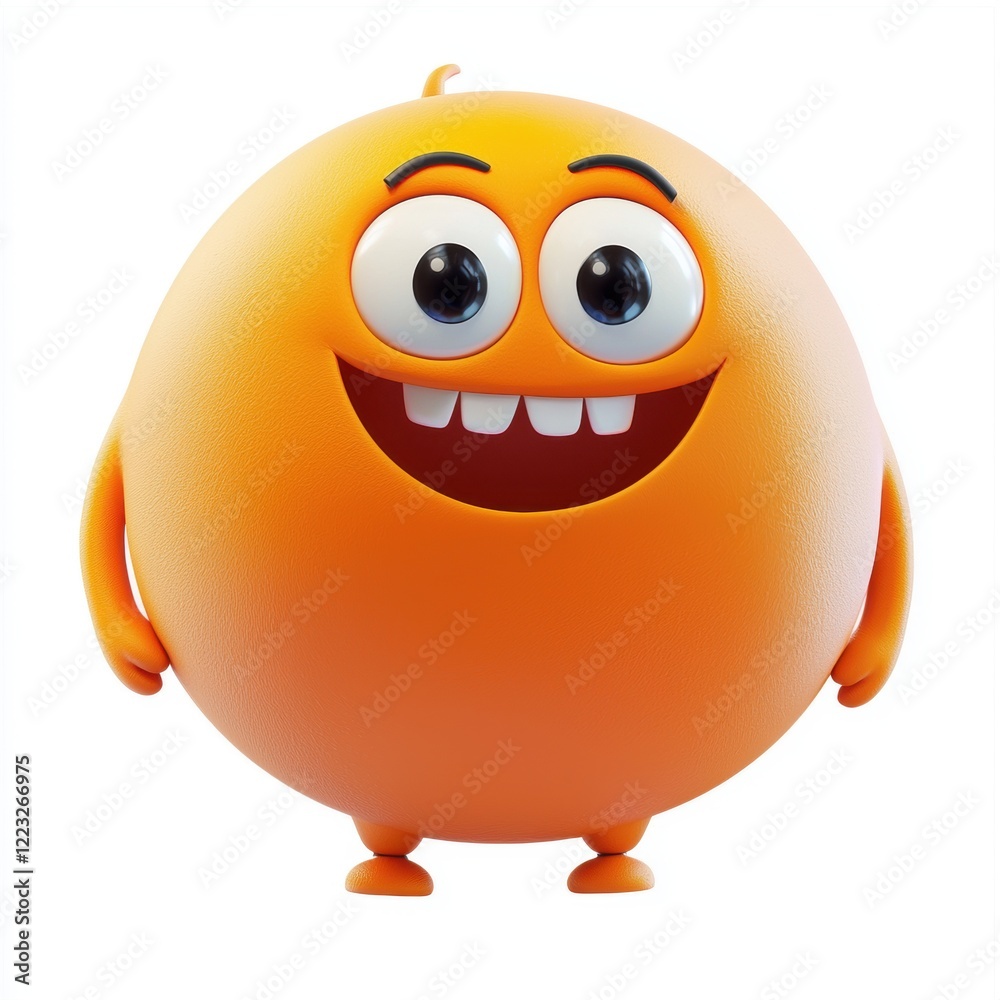 3D icon cartoon round chubby monster with a happy expression, isolated on a white background --quality 2 3D icon cartoon round chubby monster with a happy expression, isolated on a white background --quality 2