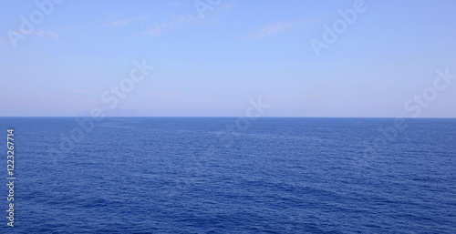 Wallpaper Mural simple marine background with blue sea below and light blue sky above without ships Torontodigital.ca