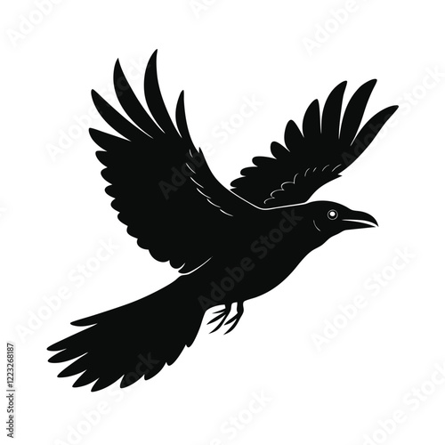 illustration of a crow  silhouette