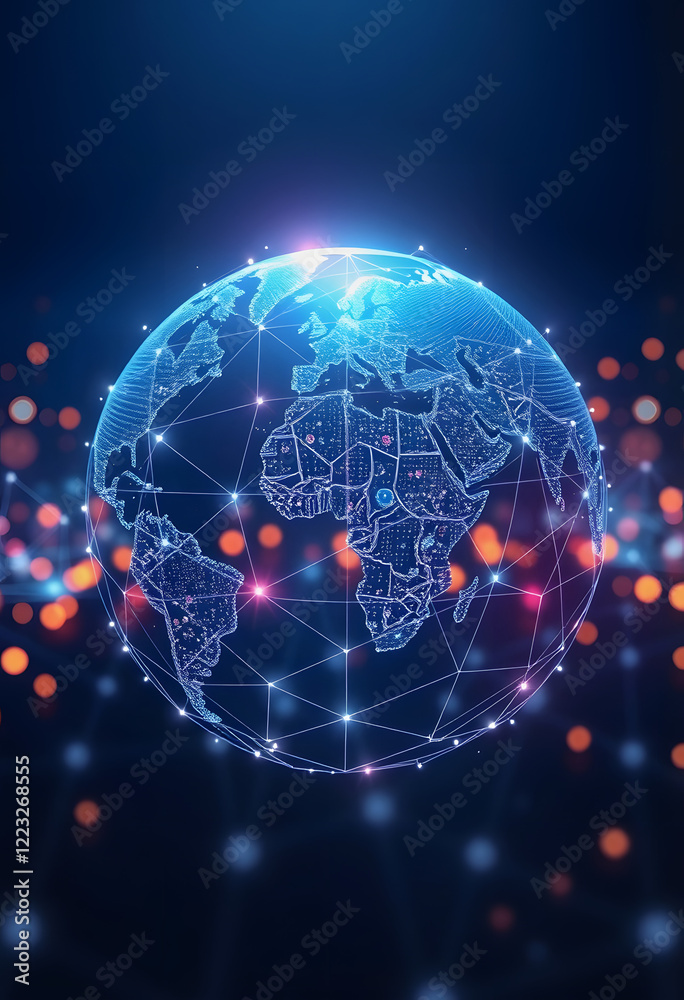 Obraz premium global business network concept, 8k, with white tones