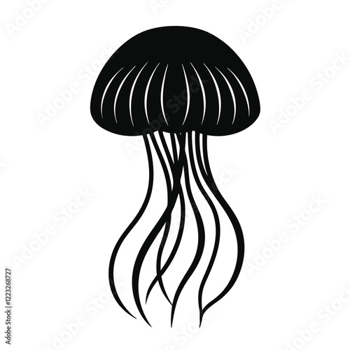 illustration of a jelly fish  silhouette