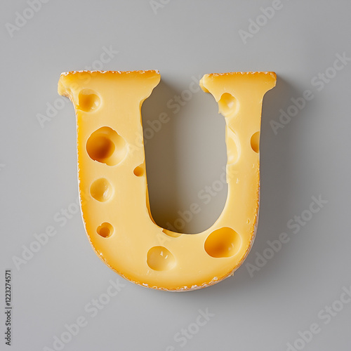 A slice of cheese in the shape of the letter 