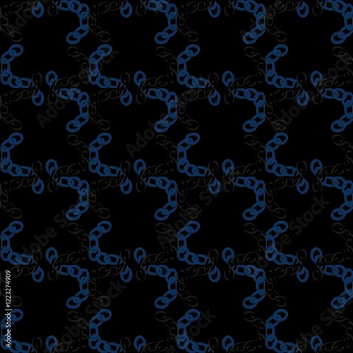 Wallpaper Mural Elegant seamless textile pattern featuring intricate blue designs on a dark background Torontodigital.ca