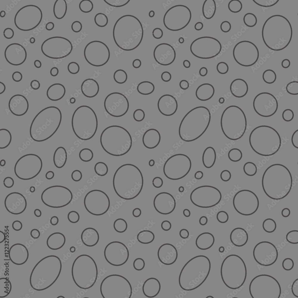 Unique seamless pattern featuring round shapes on a textured grey background for fabric design Unique seamless pattern featuring round shapes on a textured grey background for fabric design
