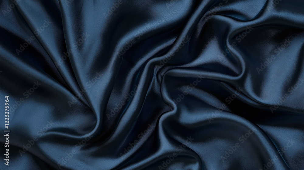 Fototapeta premium Abstract dark blue background. Silk satin