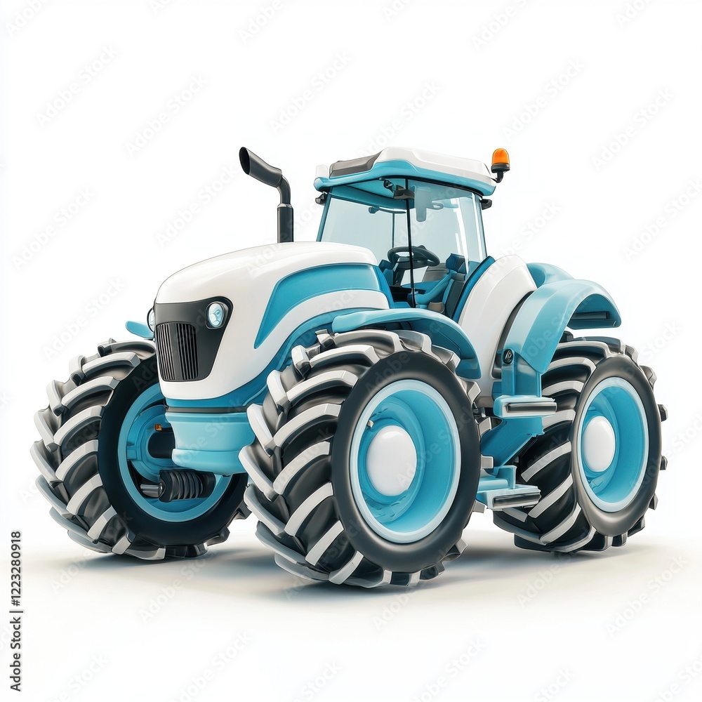 Obraz premium 3D icon cartoon robotic farming equipment, isolated on a white background 