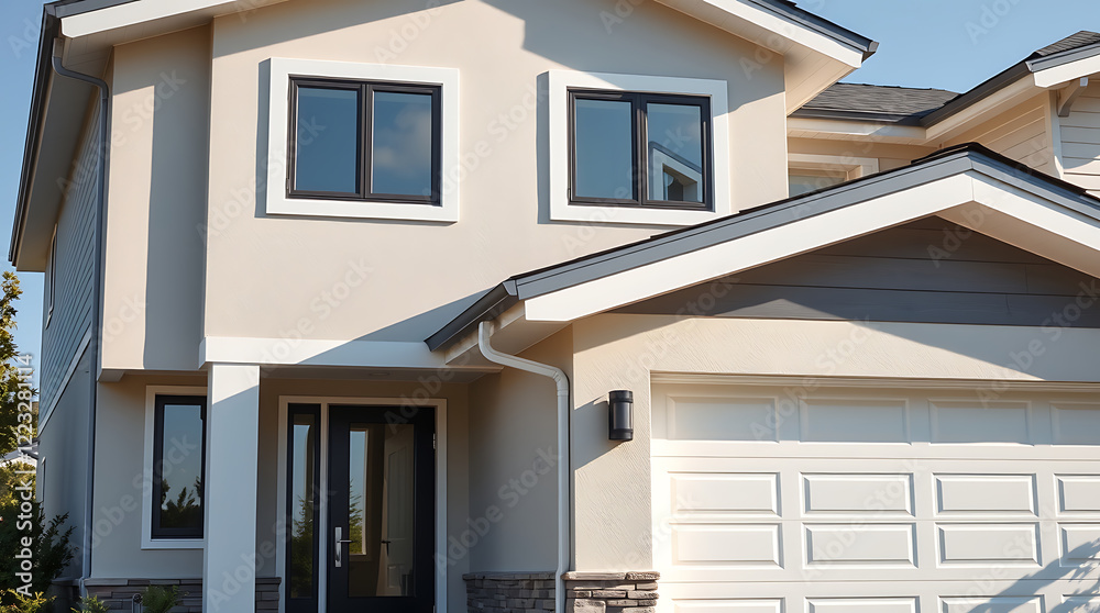 Fototapeta premium Modern Dream Home Exterior: Contemporary House Design and Architecture