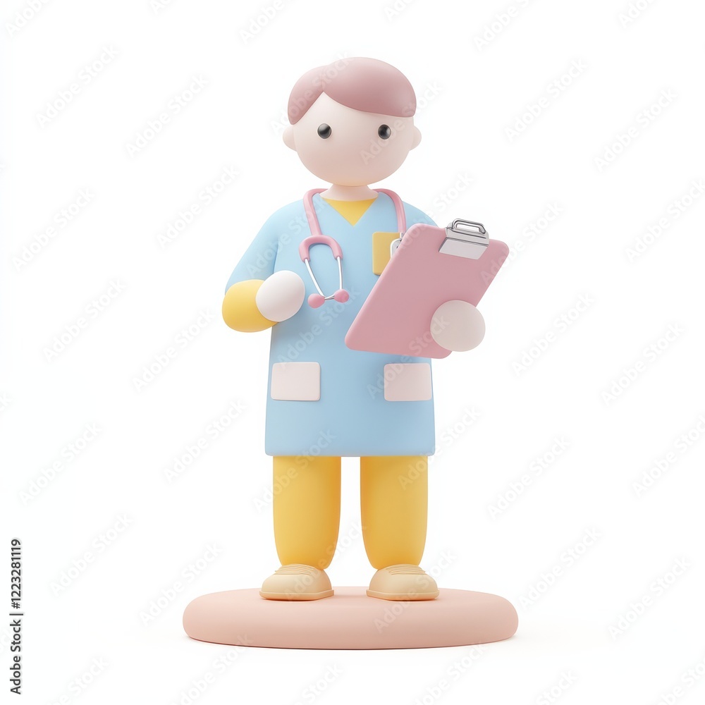 A cartoon-style figure of a healthcare professional holding a clipboard and stethoscope, dressed in scrubs, representing medical care and support. A cartoon-style figure of a healthcare professional holding a clipboard and stethoscope, dressed in scrubs, representing medical care and support.