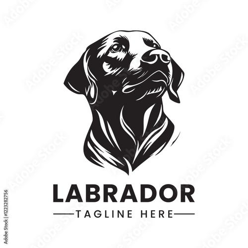 Labrador retriever dog head vector logo