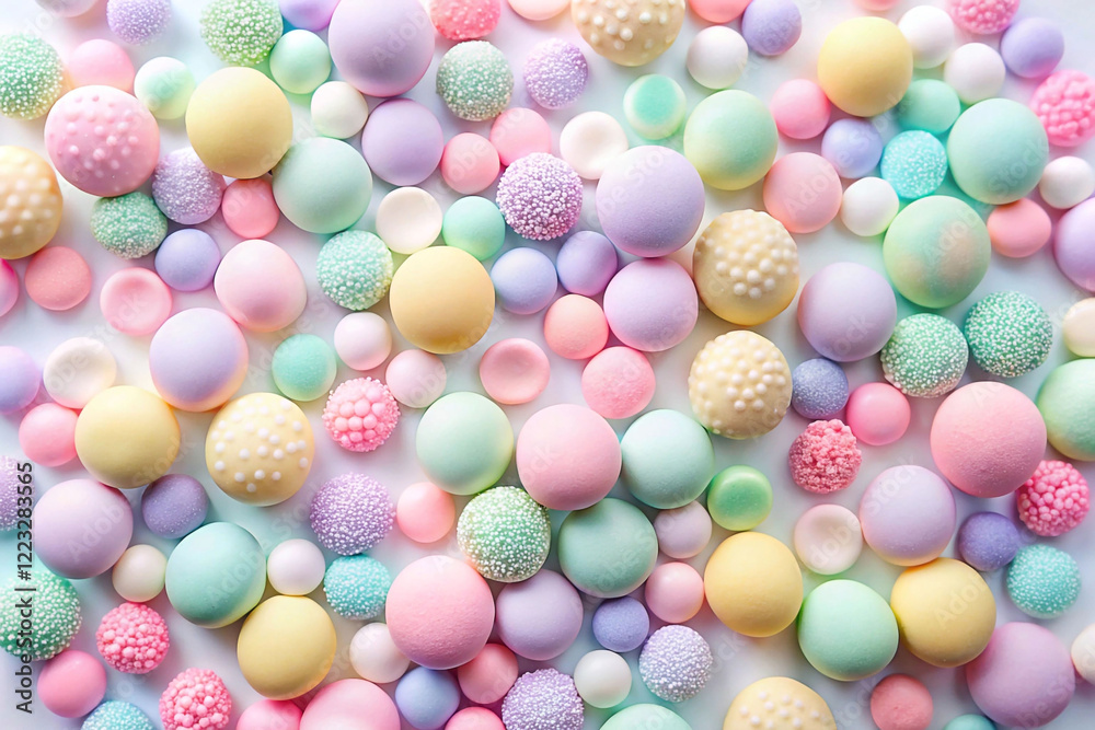Fototapeta premium Pastel-colored candy balls background.