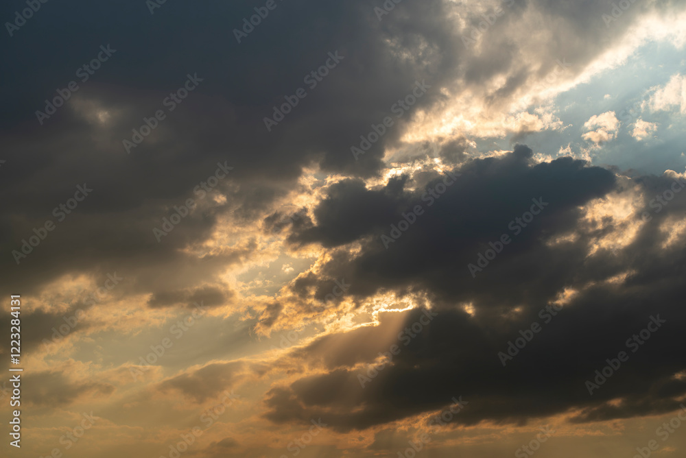 Obraz premium cielo, nube, nube, naturaleza, atardecer, sol, azul, alumbrado, celaje, clima, cielo, moreno, paisaje