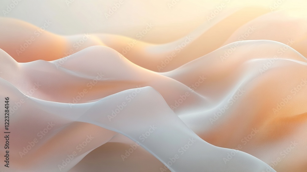 Obraz premium Abstract Pastel Fabric Waves Flowing Gently