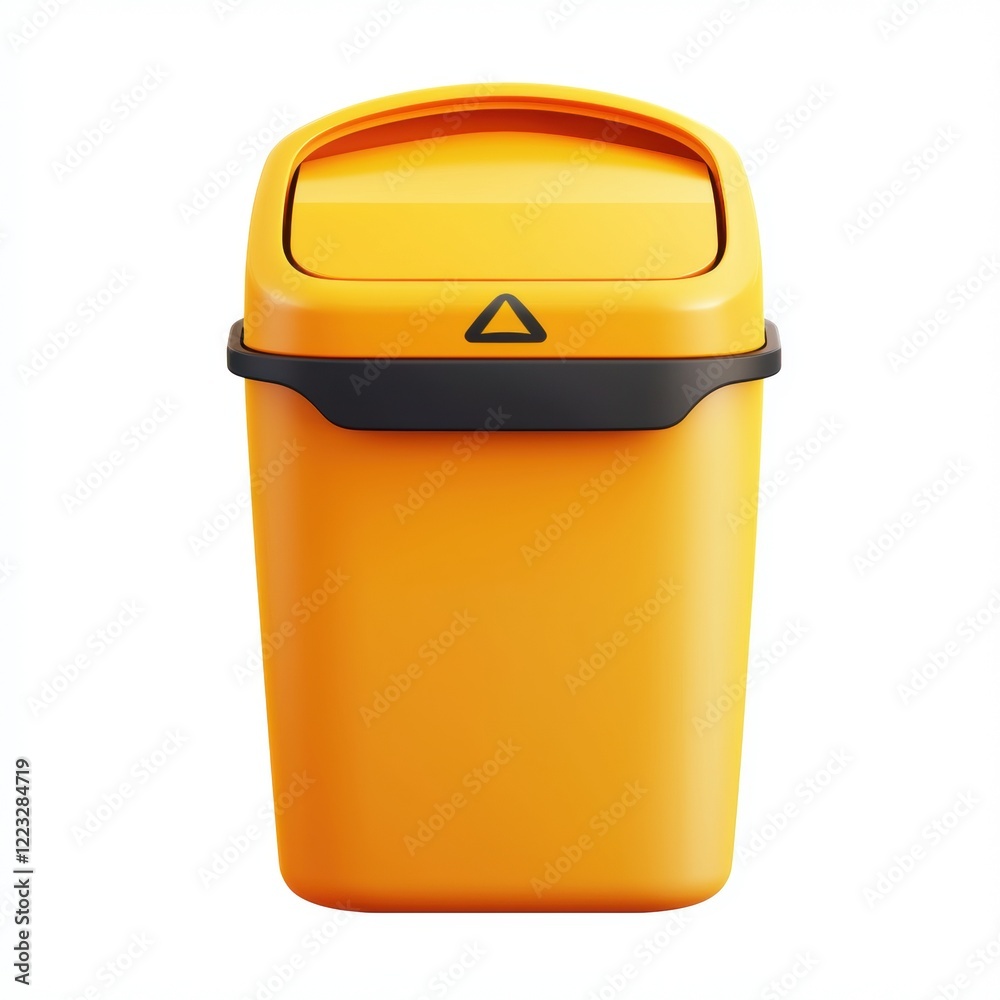 3D icon cartoon smart trash bin with an automatic opening sensor isolated on a white background - 3D icon cartoon smart trash bin with an automatic opening sensor isolated on a white background -
