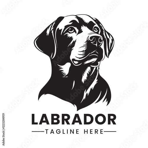 Labrador retriever dog head vector logo