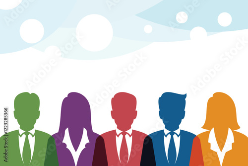 Business people group background design with colorful silhouettes