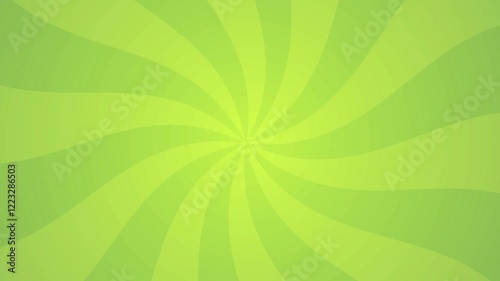 Green Spiral Abstract Background with Sunburst Rays. Wallpaper for decoration of Natural Summer products. Loop Footage in Ultra HD 4K.