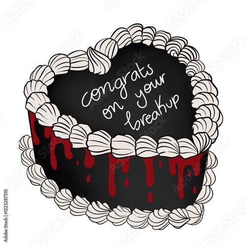 HEART SHAPED VICTORIAN POUND CAKE , FUNNY CAKE FOR DIVORCE PARTY 