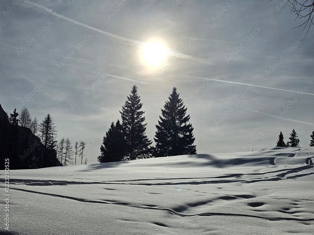 Alta Badia, Dolomiten, Winter, Panorama