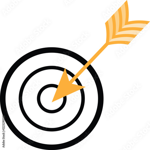 Minimalist Target Icon - Accuracy and Goal-Oriented Design with Transparent Background