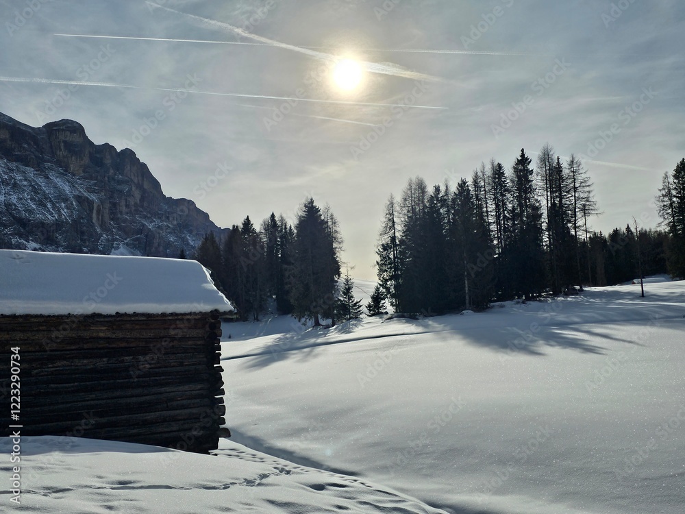 Alta Badia, Dolomiten, Winter, Panorama