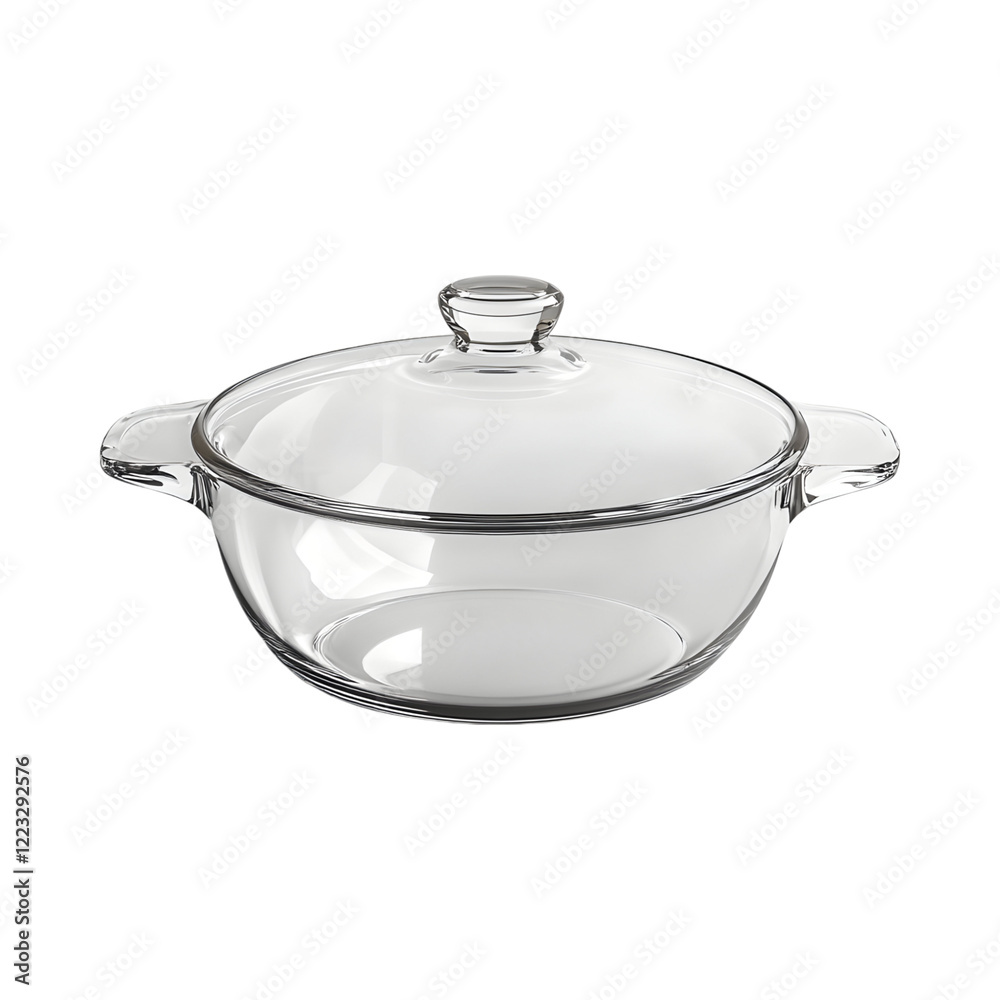 Sleek Glass Casserole Dish with Lid Isolated on Transparent Background Sleek Glass Casserole Dish with Lid Isolated on Transparent Background