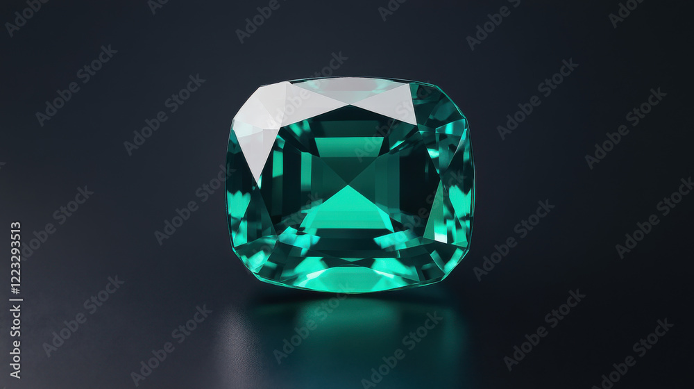 Emerald Gemstone: A mesmerizing emerald gemstone, cut and polished to perfection, shimmers with vibrant green hues against a dark backdrop, capturing the essence of luxury and elegance. Emerald Gemstone: A mesmerizing emerald gemstone, cut and polished to perfection, shimmers with vibrant green hues against a dark backdrop, capturing the essence of luxury and elegance.
