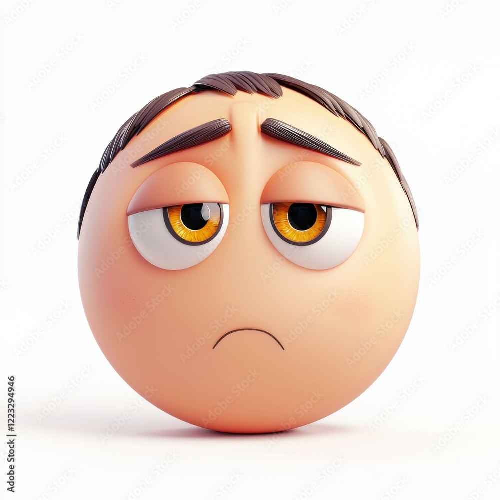 3D icon cartoon person rolling their eyes, isolated on a white background -- 3D icon cartoon person rolling their eyes, isolated on a white background --