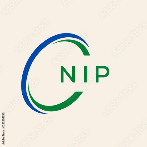 NIP letter logo design.