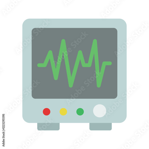 Pulse monitor icon vector flat