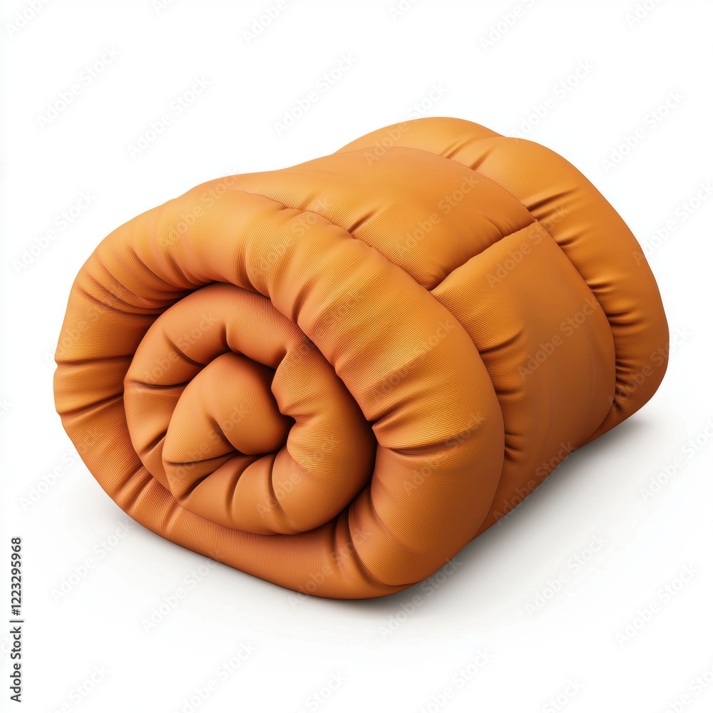 3D icon cartoon cozy sleeping bag rolled up, isolated on a white background --quality 2 3D icon cartoon cozy sleeping bag rolled up, isolated on a white background --quality 2