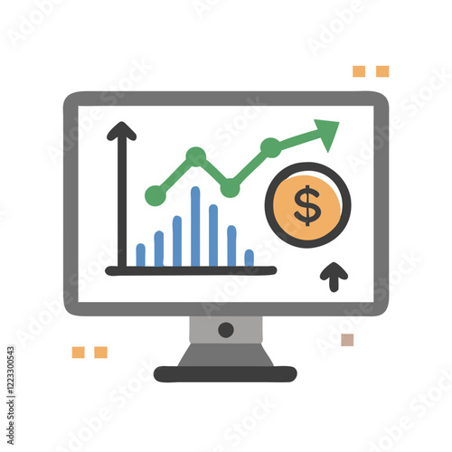 Stock Trading and Investment Finance Vector Graphics