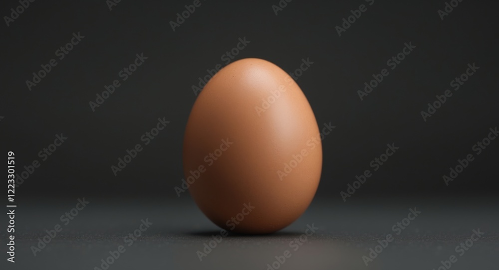 A Single Brown Chicken Egg on Black Background A Single Brown Chicken Egg on Black Background