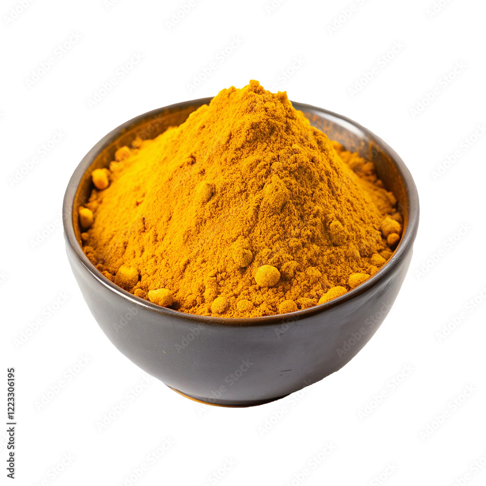 A Bowl of Aromatic Turmeric Powder Ground Spice for Cooking and Health Benefits A Bowl of Aromatic Turmeric Powder Ground Spice for Cooking and Health Benefits