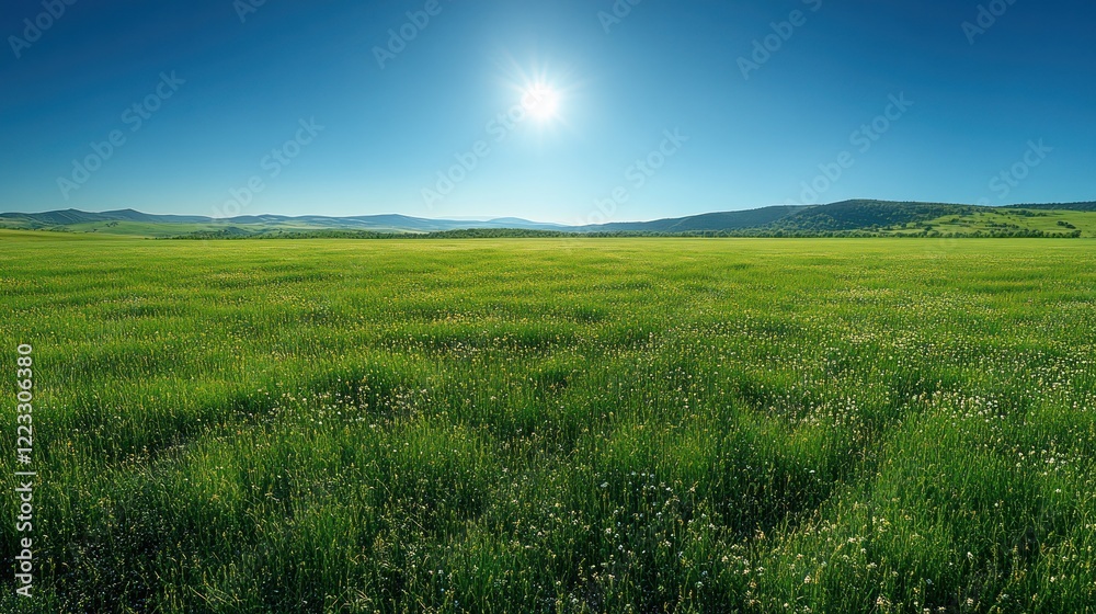 Fototapeta premium Serene Summer Meadow Under Bright Sun