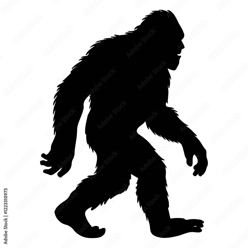 Fototapeta premium Bigfoot silhouettes Vector On White Background