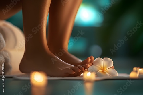 Wallpaper Mural Promo for a massage parlor, woman at a massage session, macro photo of the foot massage process  Torontodigital.ca