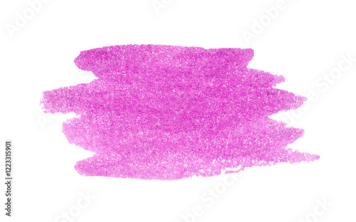 Vibrant purple brushstroke on white canvas background for artistic and creative design projects.