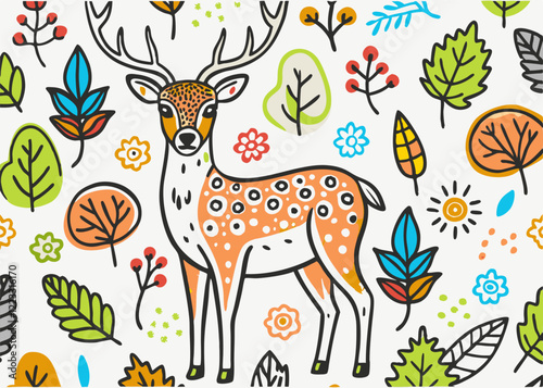 Elegant Reedbuck deer t-shirt pattern design