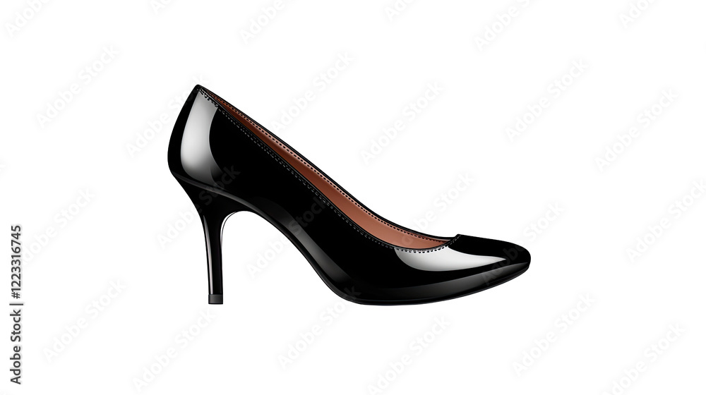 Elegant Black High Heel Shoe with Glossy Finish and Classic Design for Fashion and Style Enthusiasts Elegant Black High Heel Shoe with Glossy Finish and Classic Design for Fashion and Style Enthusiasts
