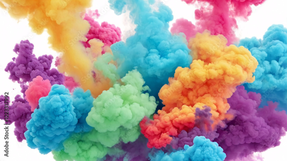 Fototapeta premium Vibrant and Colorful Smoke Clouds Perfect for Creative Backgrounds and Unique Designs