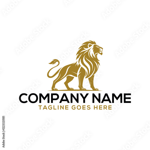 Photography lion logo silhouette vector line art logo design