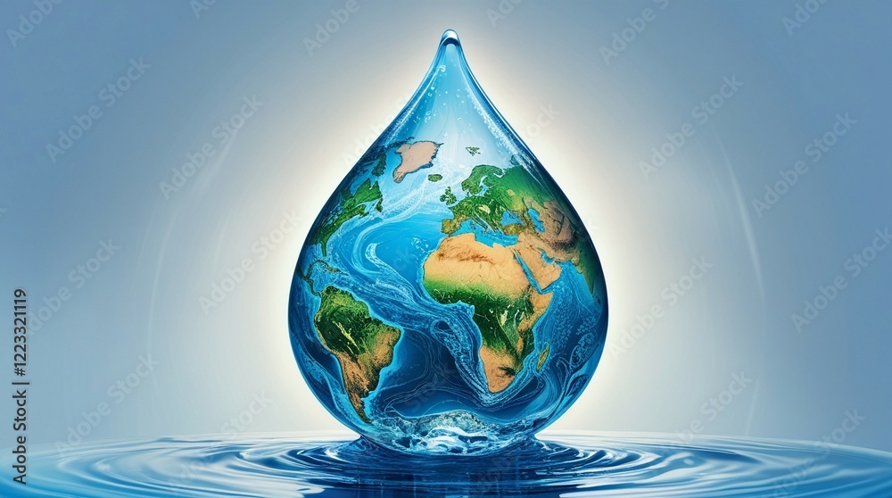 Obraz premium Water and Nature Conservation: Earth in Precious Drops