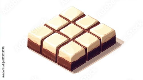 Delicious Chocolate Bar with White Chocolate Squares