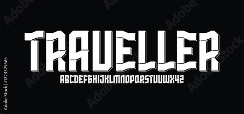 Abstract sporty technology alphabet font. digital space typography vector illustration design