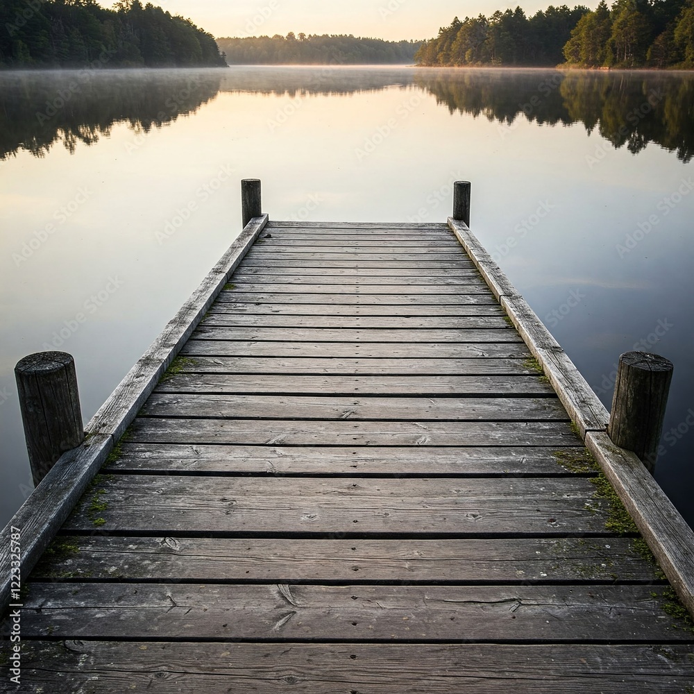 Fototapeta premium wooden pier on the lake