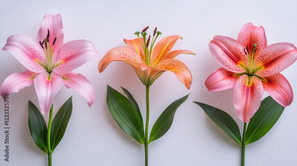 Naklejka premium Three Lilies in a Row