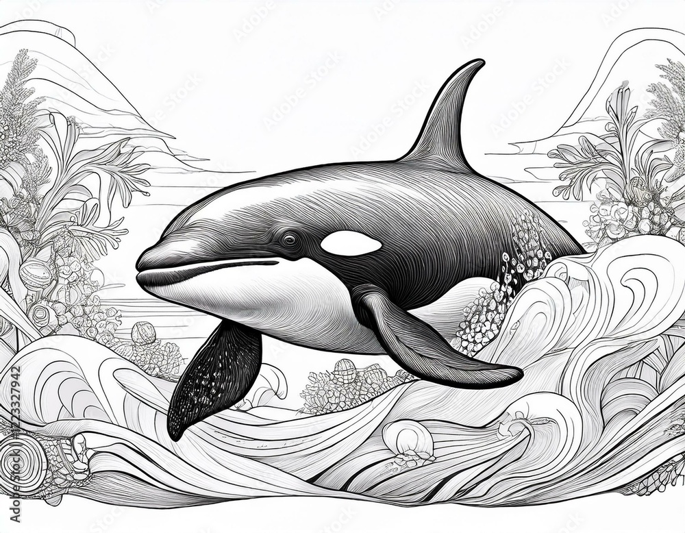 Obraz premium Ausmalbild Orka